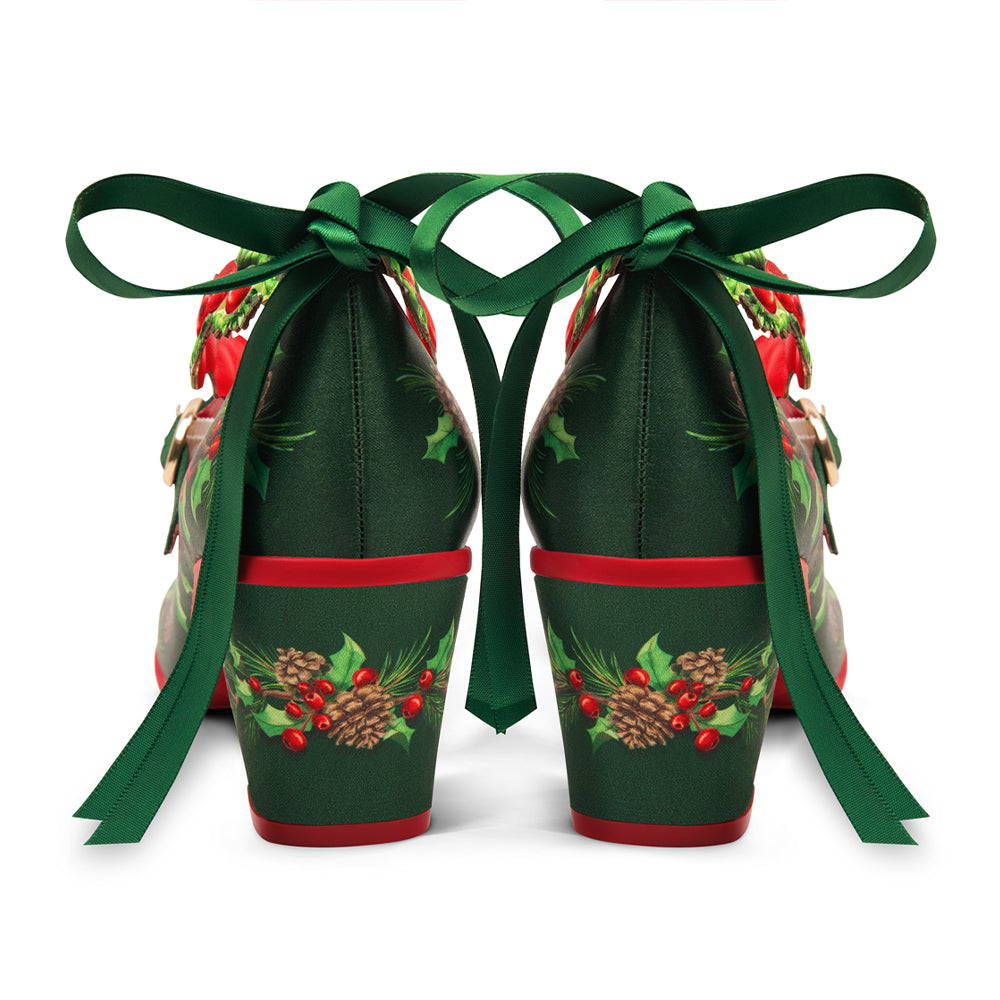 Chocolaticas® Christmas Eve Mid Heels Women's Mary Jane Pump