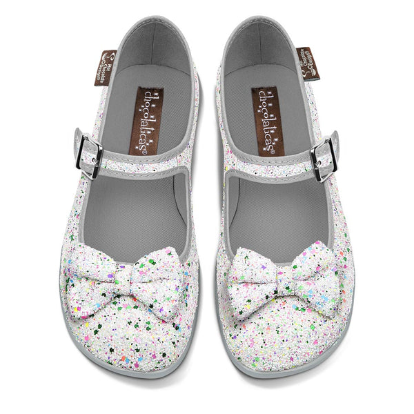 Chocolaticas Glitter Cake Women s Mary Jane Flat Hot Chocolate Design UK