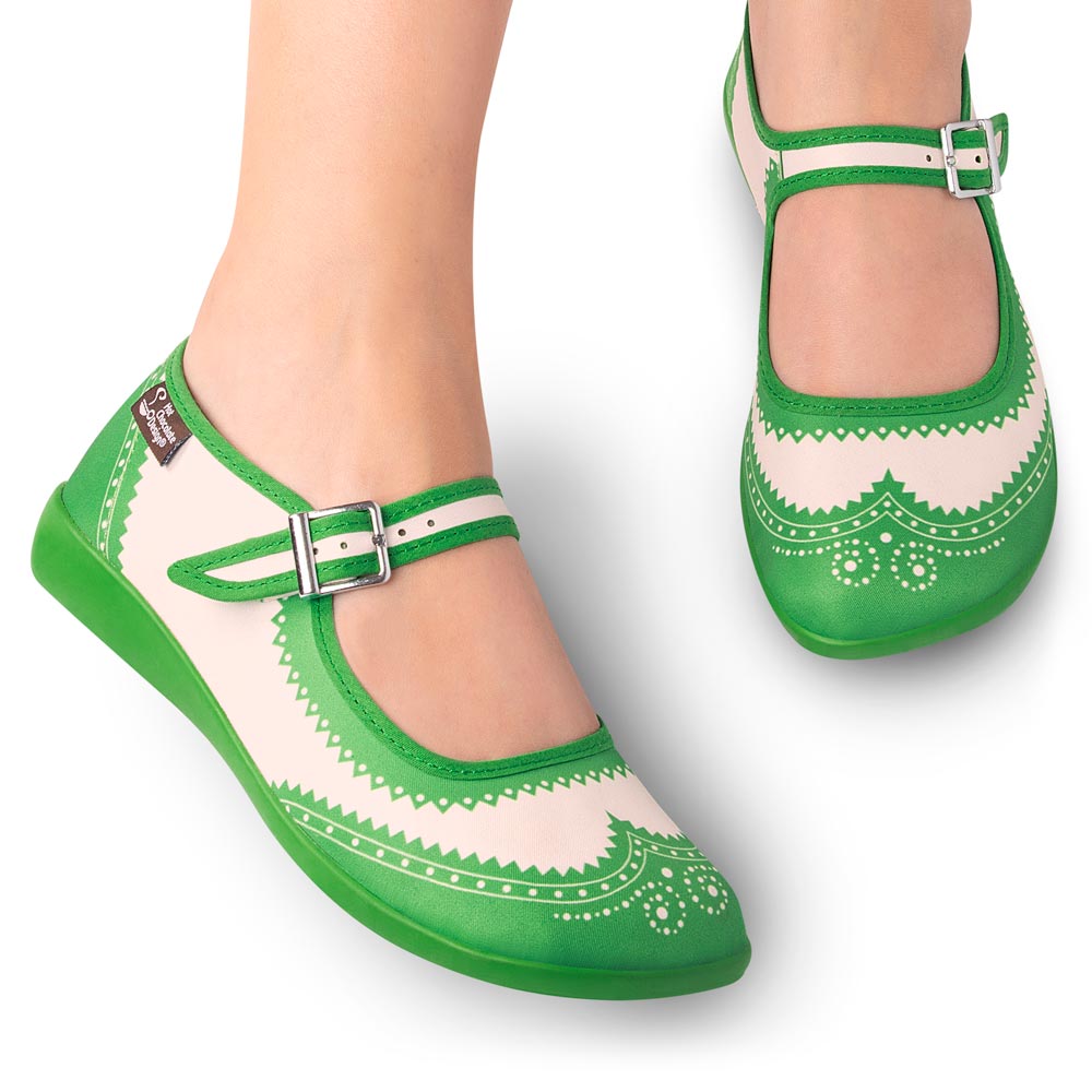 Chocolaticas® Havana Green Women's Mary Jane Flat