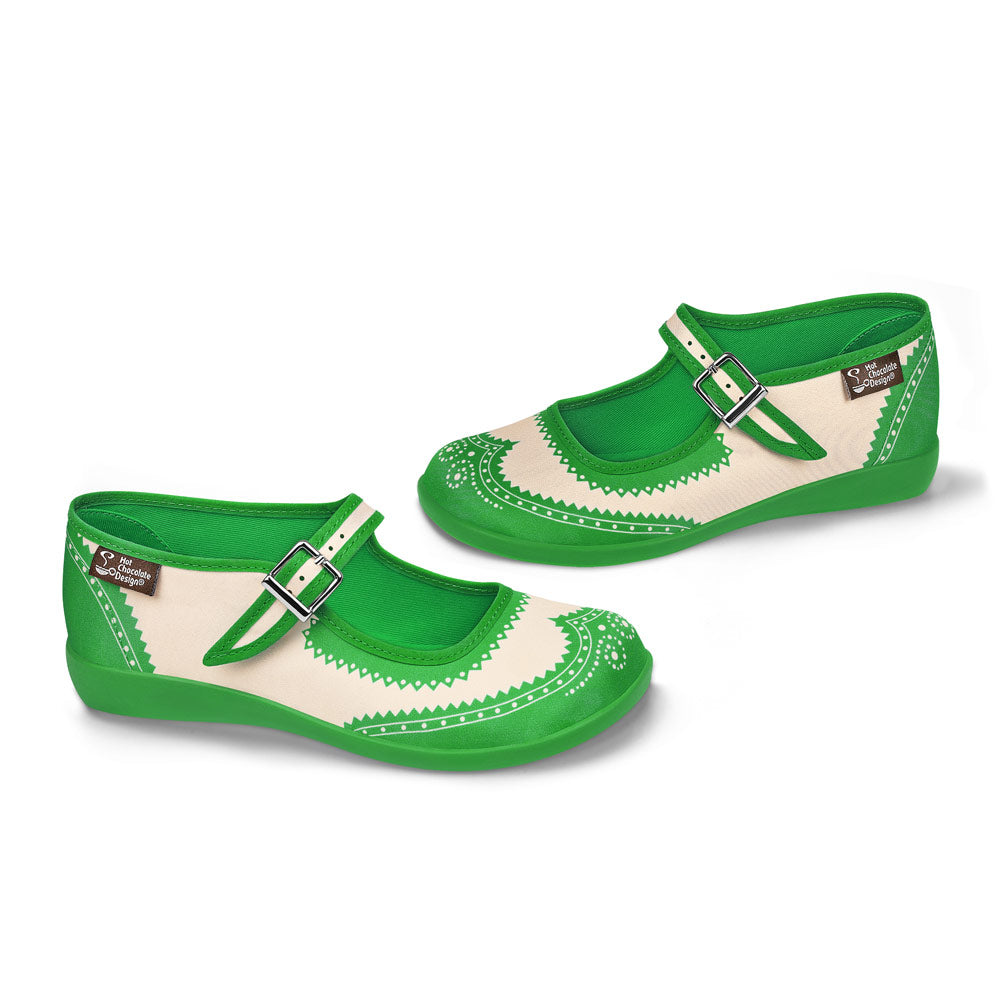 Chocolaticas® Havana Green Women's Mary Jane Flat