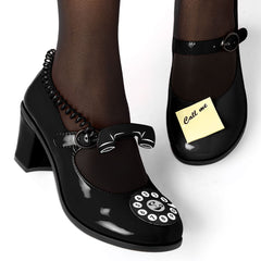 Chocolaticas® Mid Heels Call Me In Black Women's Mary Jane Pump