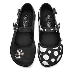 Chocolaticas® Black Moosh Women's Mary Jane Flat