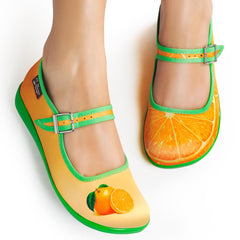 Chocolaticas® Orange Women's Mary Jane Flat