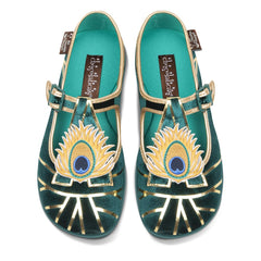 Chocolaticas® Peacock 2 Women's Mary Jane Flat