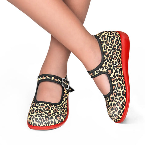 Mini Chocolaticas® Leopard Girls Mary Jane Flat