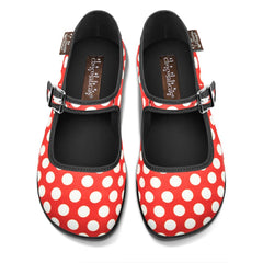 Chocolaticas® Red Polka Women's Mary Jane Flat