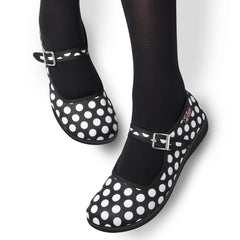 Chocolaticas® Black Polka Women's Mary Jane Flat