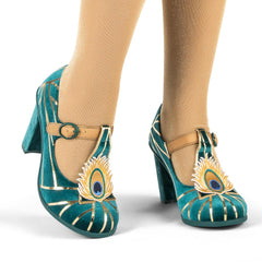 Chocolaticas® High Heels Peacock Women's Mary Jane Pump