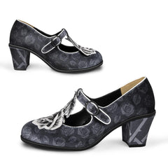 Chocolaticas® Mid Heels Black Tudor Women's Mary Jane Pump
